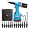 HIFESON Heavy Duty Air Hydraulic Rivet Nut Tool Pneumatic Riveter Automatic Rivet Nut Gun Tool Setting Kit Come with 13 Size Metric and SAE NosePiece Assembly