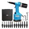 HIFESON Heavy Duty Air Hydraulic Rivet Nut Tool Pneumatic Riveter Automatic Rivet Nut Gun Tool Setting Kit Come with 13 Size Metric and SAE NosePiece Assembly