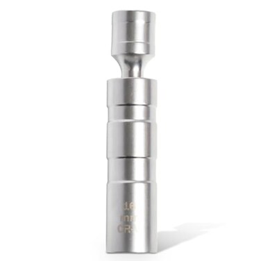 KITUREK 16MM Magnetic Swivel Spark Plug Socket Universal Joint 38 Inch Drive 360 Degree Swivel Spark Plug Socket Accessories 12Point Thin Walled Socket Removal Tool 16MM 1PC