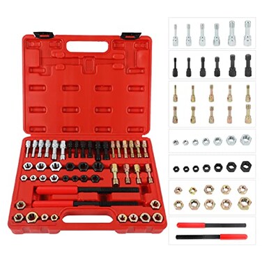 KAISAL Thread Chaser Set 48PCS Thread Repair Tool Kit UNCUNFMetric Thread Chaser Rethreading Kit Antirust Thread Restorer Kit with 24 Dies 22 Taps and 2 Thread Files with Detachable Cap Tap And Die Se