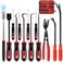 Zecirl 13 Pcs Precision Pick and Hook Tool Set with Clip Removal Plier Rivets Puller Fastener Remover Telescoping Magnetic Pickup Gasket Scraper for Electronics Maintenance Pick Tools Automotive Repai