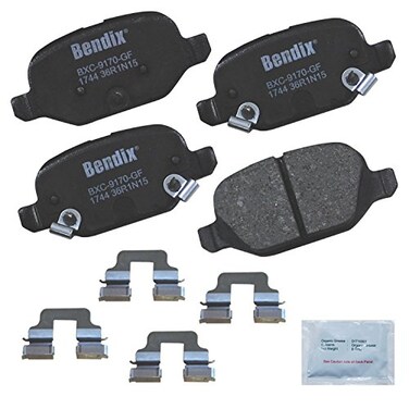 Bendix Premium Copper Free CFC1744 Ceramic Brake Pad with Installation Hardware Rear