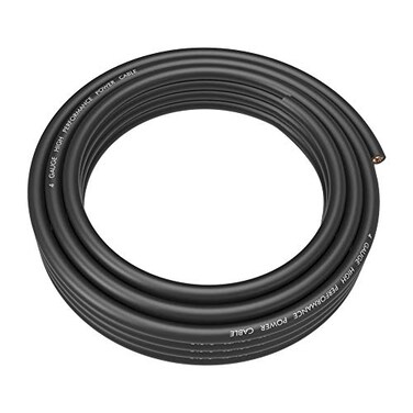ROCKRIX 4 Gauge Black 25ft Amplifier Amp PowerGround Wire Soft Touch Cable
