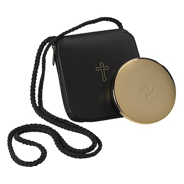 Autom Gold Finish Pyx with Leather Burse