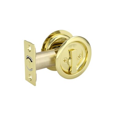 Richelieu Hardware 17RBB42 Onward Round Pocket Door Privacy Pull Bright Brass