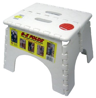 BR Plastics BR Plastics 1016 White EZ Foldz Step Stool