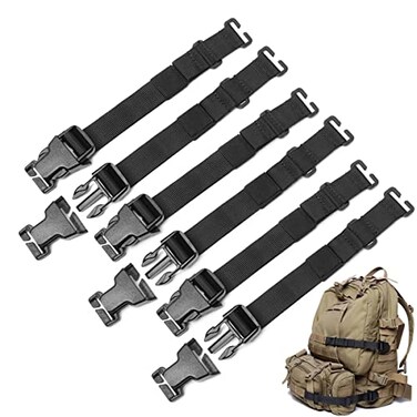 AZB 6 Pcs MOLLE Tactical Straps Adjustable Backpack Straps Attachment Webbing
