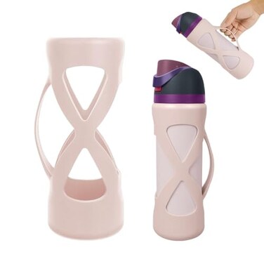 BKBY Silicone Boot with Handle Compatible with Owala 24 oz Full Protective Anti Scratch Reduce Dent Sleeve Cover AllRound Wrap Protector Compatible with FreeSip Water Bottles
