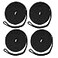 NovelBee 4 Pack of 38 Inch x 20 Feet Double Braid Nylon DocklineMooring Rope Dock LineWorking Load Limit 660 lbsBreaking Strength 3300 lbs 4pcsBlack