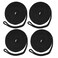 NovelBee 4 Pack of 38 Inch x 20 Feet Double Braid Nylon DocklineMooring Rope Dock LineWorking Load Limit 660 lbsBreaking Strength 3300 lbs 4pcsBlack