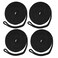NovelBee 4 Pack of 38 Inch x 20 Feet Double Braid Nylon DocklineMooring Rope Dock LineWorking Load Limit 660 lbsBreaking Strength 3300 lbs 4pcsBlack