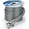 PropelTech Boat Anchor Rope 38 inch 50ft Premium Solid Braid Nylon MFP Boat Rope with Stainless Steel Thimble Shackle Quality Marine Line GreyBoat Accessories