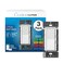 Lutron Diva Smart Dimmer Light Switch for Caseta Lighting Lutron Smart Hub Required for LED Lights 150W SinglePole3Way No Neutral White 3 Pack DVRF6LSWH3