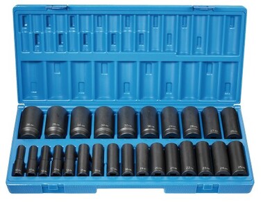 Grey Pneumatic 1726MD 12 Drive 26Piece 12Point Deep Length Metric Socket Set