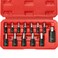 RIMKOLO 13Piece Torx Bit Socket Set 14 38 and 12 Drive T8T60 Star Socket Set S2 Steel Bits and CRV Sockets with Storage Case