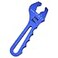 EVIL ENERGY AN Hose Fitting Adjustable Wrench Spanner Lightweight Aluminum 3AN16AN Blue