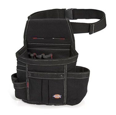 Dickies 8Pocket Tool BeltUtility Pouch Adjustable 2Inch Belt Durable Canvas Construction PunctureResistant Liner Black