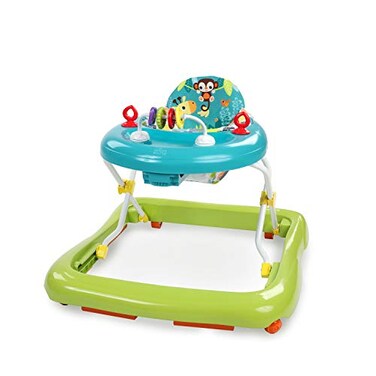 Bright Starts Giggling Safari Walker with Easy Fold Frame for Storage Ages 6 Months