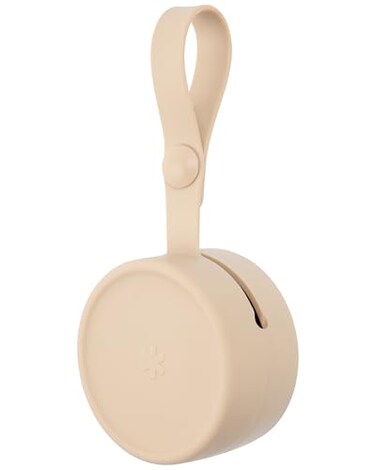 Skip Hop Baby Silicone Pacifier Holder Case with EasyAccess Opening and Strap Fits 2 Pacifiers Oat