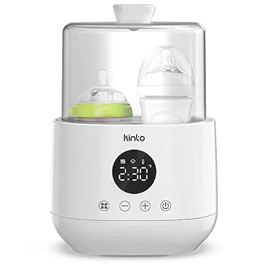 Kinto Tech Double Bottle Warmer and Sterilizer Baby Bottle Warmer for Breastmilk and Formula Fast Heating with Adjustable Timer Keep Warm Mode