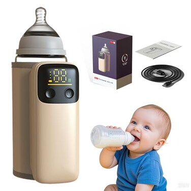 VVUCCO Portable Bottle Warmer TravelFriendly Precise TempControl LCD Display Long Battery Life for ConstantWarm for 58 Hours FastCharging