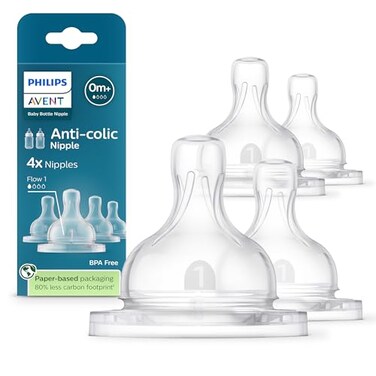 Philips Avent AntiColic Nipples Flow 1 4Pack SCY76144