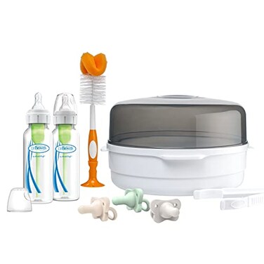 Dr. Brown's Dr Browns Natural Flow AntiColic Options Microwave Sterilizer Gift Set with HappyPaci Pacifiers