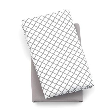 Chicco Lullaby Playard Sheets Grey Diamond 2Pack GreyWhite