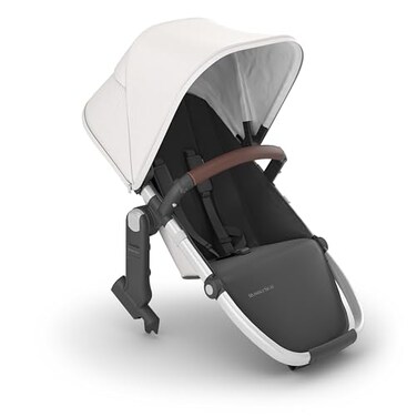UPPAbaby RumbleSeat V2 Second Lower SeatCompatible with Vista V2 and Vista V3 Adapters Bumper Bar Bug Shield IncludedBryce White MarlSilver FrameChestnut Leather