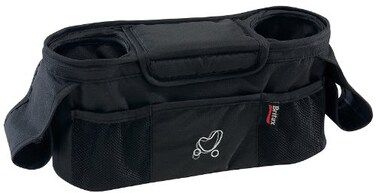 Britax Stroller Organizer with Insulated Cup Holders Large Center Compartment with Magnetic Closure 3 Outer Pockets Folds with Stroller No Removal Needed Black