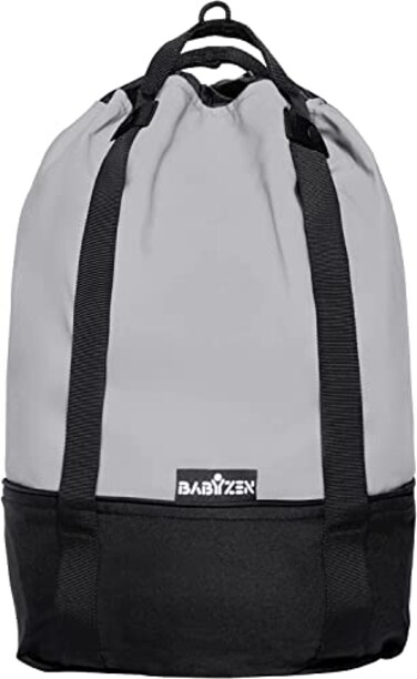 Stokke Babyzen YOYO Bag Stone Provides Extra Sturdy Storage in The YOYO2 Stroller Includes Wheel Base and Hooks
