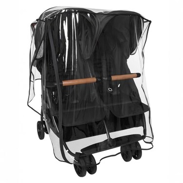 SASHA'S Rain Cover for Zoe Twin Double Stroller by SASHAS Zipper Access Maximum Coverage Weather Shield Stroller not Included