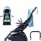 MINILUJIA Stroller Bumper Bar Adjustable Angle Replacement Armrest Detachable Stroller Bar Handlebar Crossbar Stroller Accessory DualMode Open with Black Smooth Leather Cover