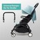 MINILUJIA Stroller Bumper Bar Adjustable Angle Replacement Armrest Detachable Stroller Bar Handlebar Crossbar Stroller Accessory DualMode Open with Black Smooth Leather Cover