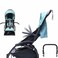 MINILUJIA Stroller Bumper Bar Adjustable Angle Replacement Armrest Detachable Stroller Bar Handlebar Crossbar Stroller Accessory DualMode Open with Black Smooth Leather Cover
