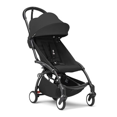Stokke YOYO3 Stroller from 6 Months Includes Black Frame Seat Cushion Canopy Folds in Out in a Flash Light Compact CarryOn Compatible