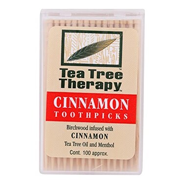 Tea Tree Therapy Cinnamon Tea Tree Toothpicks 100 count By 12 Pack