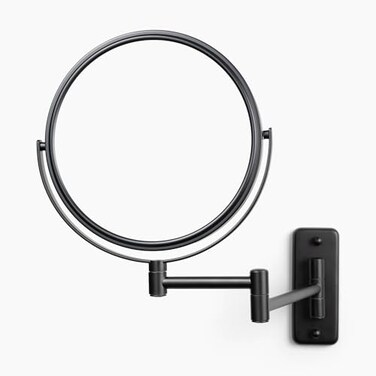 JERDON WallMounted Magnifying Mirror Bathroom Makeup Mirror with 5X Magnification 8Inch Diameter Black Model JP7506BK