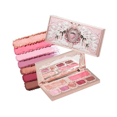 Flower Knows Strawberry Cupid Makeup PalettePink Face Makeup with 5 Matte 2 Shimmer ShadesBlendable Smooth Cute All InOne Make Up Palette049 Oz02 Cupids Mischief