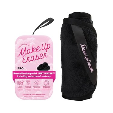 MakeUp Eraser The Original PRO Effortlessly Remove All Makeup Using Only Water Including Waterproof Mascara Eyeliner Foundation Lipstick Sunscreenand More Chic Black 1ct