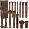 MAANGE 20 Pcs Makeup Brushes with Gift Box DoubleEnd Multifunctional Makeup Brushes for Blending Liquid Powder Concealer Cream Blush BuffeDark Brown