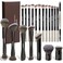 MAANGE 20 Pcs Makeup Brushes with Gift Box DoubleEnd Multifunctional Makeup Brushes for Blending Liquid Powder Concealer Cream Blush BuffeBlack
