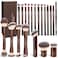 MAANGE 20 Pcs Makeup Brushes with Gift Box DoubleEnd Multifunctional Makeup Brushes for Blending Liquid Powder Concealer Cream Blush BuffeCoffeeBrown