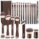 MAANGE 20 Pcs Makeup Brushes with Gift Box DoubleEnd Multifunctional Makeup Brushes for Blending Liquid Powder Concealer Cream Blush BuffeCoffeeBrown