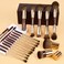 MAANGE 20 Pcs Makeup Brushes with Gift Box DoubleEnd Multifunctional Makeup Brushes for Blending Liquid Powder Concealer Cream Blush BuffeCoffee Gold