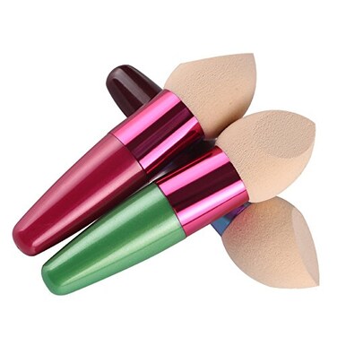 Bodermincer Scala Foundation Makeup Sponge Eco Blender Beauty Cosmetics Egg Puff Make Up Sponge Brush 3pcs GreenRoseBrown