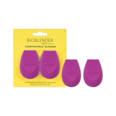 EcoTools Bioblender Makeup Sponge Duo Compostable Makeup Blender For Liquid Cream Foundation Seamless Application EcoFriendly Beauty Sponge CrueltyFree Latex Free 2 Count