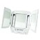 JERDON TriFold Lighted Makeup Mirror with 5X Magnification Vanity Mirror with 4 Light Settings Builtin Outlet SpaceSaving Trifold Design 22 x 125 Open Model JGL10W