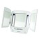 JERDON TriFold Lighted Makeup Mirror with 5X Magnification Vanity Mirror with 4 Light Settings Builtin Outlet SpaceSaving Trifold Design 22 x 125 Open Model JGL10W