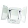 JERDON TriFold Lighted Makeup Mirror with 5X Magnification Vanity Mirror with 4 Light Settings Builtin Outlet SpaceSaving Trifold Design 22 x 125 Open Model JGL10W
